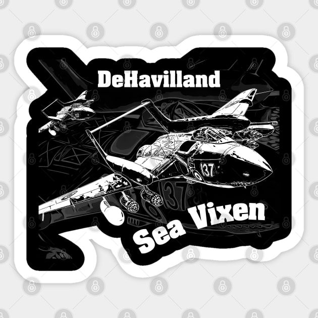 deHavilland Sea Vixen Sticker by aeroloversclothing